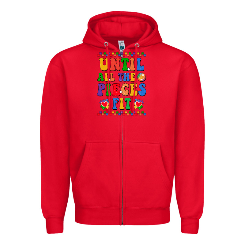 Until All The Pieces Fit Zipper Hoodie by CowhideDigitalArt | Teevron