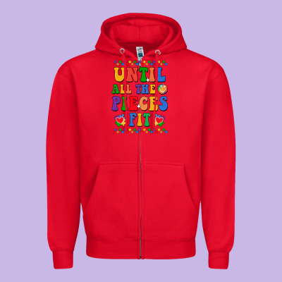 Until All The Pieces Fit Zipper Hoodie Designed By Cowhidedigitalart