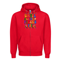 Red Until all the pieces fit Zipper Hoodie - CowhideDigitalArt