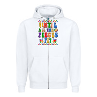 White Until all the pieces fit Zipper Hoodie - CowhideDigitalArt
