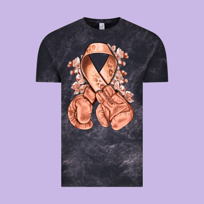 Uterine Cancer Peach Ribbon With Boxing Gloves Vintage Tee Designed By Nancycooperartshop