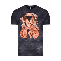 Cloud Black Uterine Cancer peach ribbon with boxing gloves Vintage Tee - NancyCooperArtShop