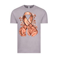 Vintage Zinc Uterine Cancer peach ribbon with boxing gloves Vintage Tee - NancyCooperArtShop