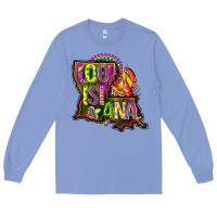 Colony Blue louisiana map Long Sleeve Tee - CowGirlArtShop