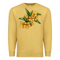 Antique Gold Yellow Jessamine Flower Illustrations Premium Sweatshirt - LillyAllenDesigns