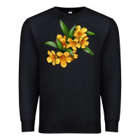 Black Yellow Jessamine Flower Illustrations Premium Sweatshirt - LillyAllenDesigns