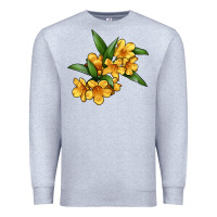 Heather Grey Yellow Jessamine Flower Illustrations Premium Sweatshirt - LillyAllenDesigns