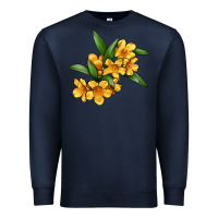 Navy Yellow Jessamine Flower Illustrations Premium Sweatshirt - LillyAllenDesigns