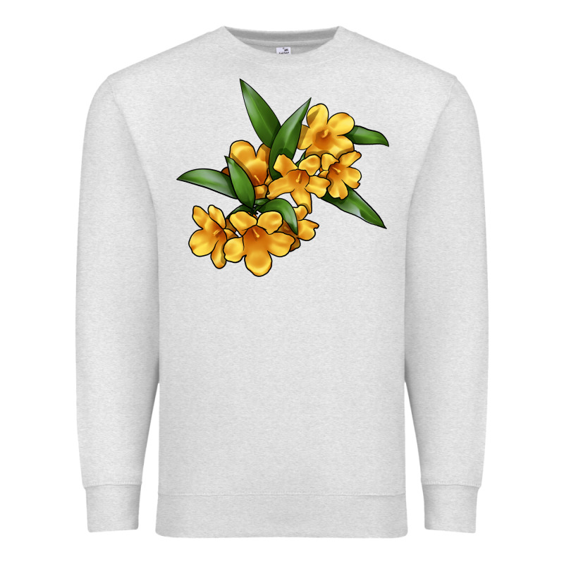 Yellow Jessamine Flower Illustrations Premium Sweatshirt by LillyAllenDesigns | Teevron