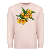 Pale Pink Yellow Jessamine Flower Illustrations Premium Sweatshirt - LillyAllenDesigns