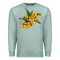 Seafoam Yellow Jessamine Flower Illustrations Premium Sweatshirt - LillyAllenDesigns