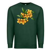 Sports Green Yellow Jessamine Flower Illustrations Premium Sweatshirt - LillyAllenDesigns