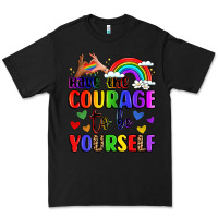 Black courage to be yourself rainbow message Premium Tee - LillyAllenDesigns