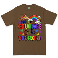 Cacao courage to be yourself rainbow message Premium Tee - LillyAllenDesigns