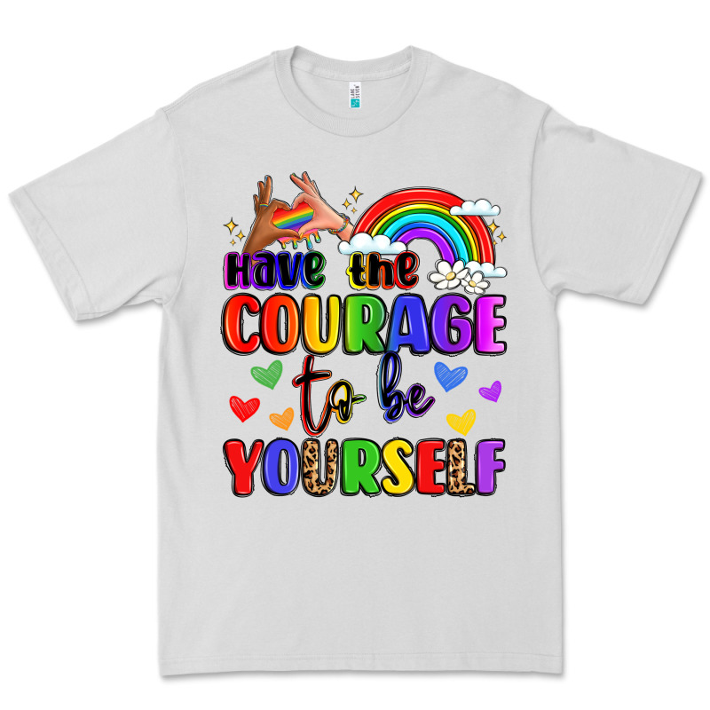 Courage To Be Yourself Rainbow Message Premium Tee by LillyAllenDesigns | Teevron