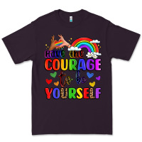 Plum courage to be yourself rainbow message Premium Tee - LillyAllenDesigns