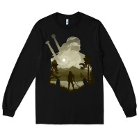 Black the witcher geralt hero sword companion minima list illusion art Long Sleeve Tee - tuanDangUi