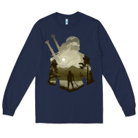 Navy the witcher geralt hero sword companion minima list illusion art Long Sleeve Tee - tuanDangUi