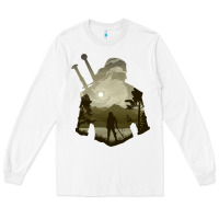 White the witcher geralt hero sword companion minima list illusion art Long Sleeve Tee - tuanDangUi
