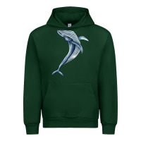 Forest Green humpback whale jumping Urban Hoodie - BarkalooDesign
