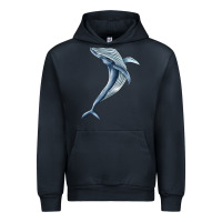 Navy humpback whale jumping Urban Hoodie - BarkalooDesign