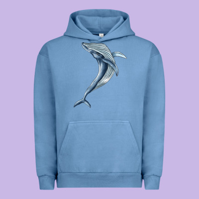 Humpback Whale Jumping Urban Hoodie Designed By Barkaloodesign