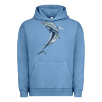 Pigment Pebble Blue humpback whale jumping Urban Hoodie - BarkalooDesign