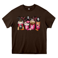 Chocolate Brown Scream Coffee Cups Heavy Core Tee - MaliasSmallBusiness