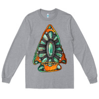 Heather Grey gemstone arrowhead Long Sleeve Tee - Jasminsmagicworld