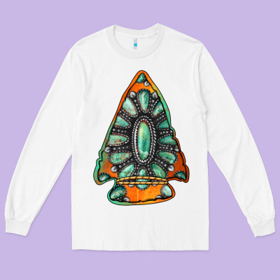 Gemstone Arrowhead Long Sleeve Tee Designed By Jasminsmagicworld