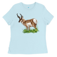 Baby Blue pronghorn Ladies Tee - LillyAllenDesigns