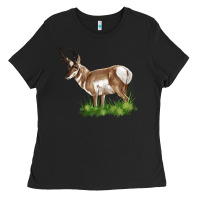 Black pronghorn Ladies Tee - LillyAllenDesigns