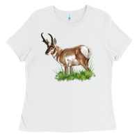 White pronghorn Ladies Tee - LillyAllenDesigns