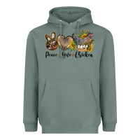 Sage peace love chicken Heavyweight Hoodie - LillyAllenDesigns
