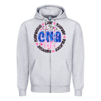 Heather Grey CNA Life Zipper Hoodie - CowhideDigitalArt