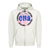 Oatmeal Heather CNA Life Zipper Hoodie - CowhideDigitalArt