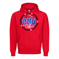 Red CNA Life Zipper Hoodie - CowhideDigitalArt