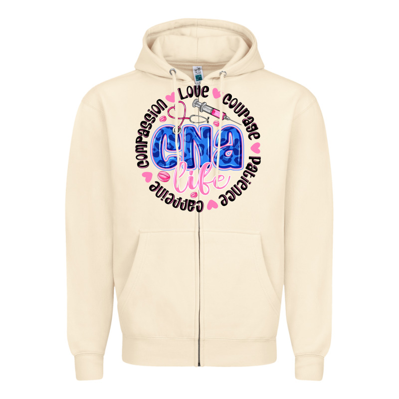Cna Life Zipper Hoodie by CowhideDigitalArt | Teevron