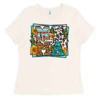 Bone western leopard mema Ladies Tee - LillyAllenDesigns
