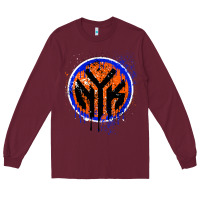 Burgundy nyk drip Long Sleeve Tee - tuanDangUi