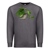 Charcoal Heather Philodendron Premium Sweatshirt - LillyAllenDesigns