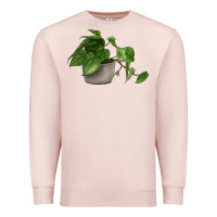 Pale Pink Philodendron Premium Sweatshirt - LillyAllenDesigns