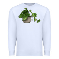 White Philodendron Premium Sweatshirt - LillyAllenDesigns