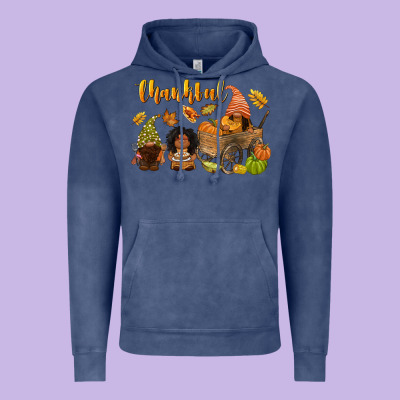 Thankful Afro Gnome Vintage Hoodie Designed By Nancycooperartshop