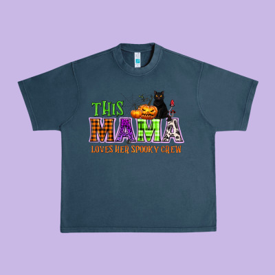 This Mama Loves Her Spooky Crew Urban Heavy Tee Designed By Nancycooperartshop