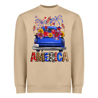 Western Fourth Of July America Truck Heavyweight Sweatshirt | Teevron