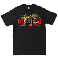 Black colorful mexico collage Premium Tee - LillyAllenDesigns