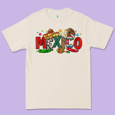 Colorful Mexico Collage Premium Tee Designed By Lillyallendesigns