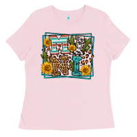 Bubblegum Pink western leopard mini Ladies Tee - LillyAllenDesigns