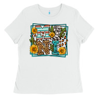 White western leopard mini Ladies Tee - LillyAllenDesigns